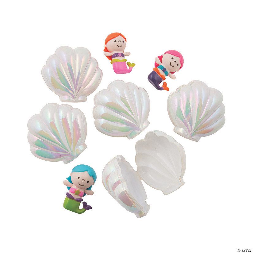 2 3/4" Iridescent Sea Shell Toy-Filled Plastic Easter Eggs - 12 Pc. | Oriental Trading Company