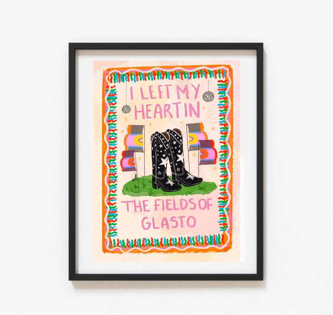 I Left My Heart In The Fields of Glasto Print– Illustrated by Weezy Festival Poster Print, Glas... | Etsy (US)