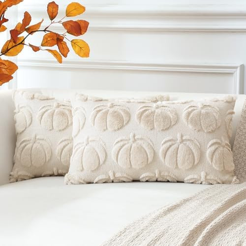 OTOSTAR Fall Pillow Covers Set of 2 Autumn Pumpkin Throw Pillow Covers for Sofa Couch Bed Living ... | Amazon (US)