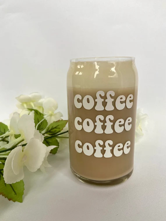 Coffee beer can shaped glass. 6 colours available. Iced coffee cup. Matcha glass. Iced tea glass.... | Etsy (US)