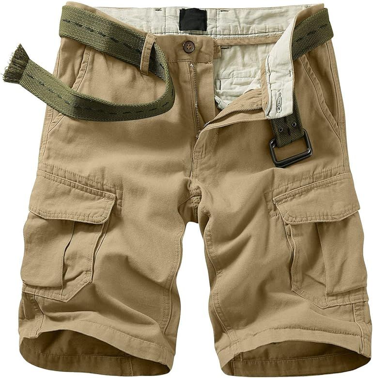 Alfiudad Mens Cargo Shorts Relaxed Fit Multi Pocket Casual Outdoor Twill Cargo Shorts | Amazon (US)