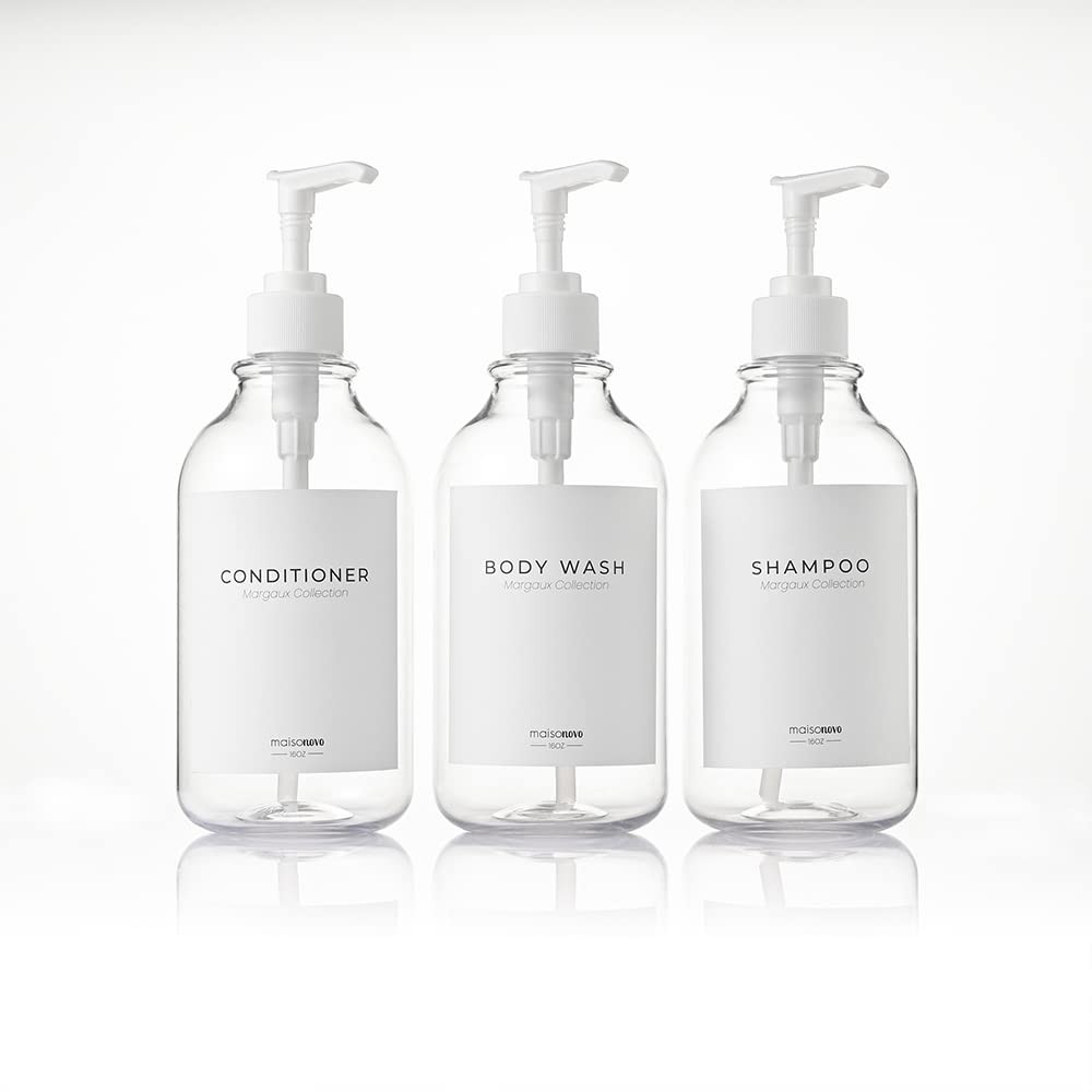 MaisoNovo Shampoo and Conditioner Bottles Dispenser | Soap Shampoo Dispenser Bottles with Pump Sh... | Amazon (US)