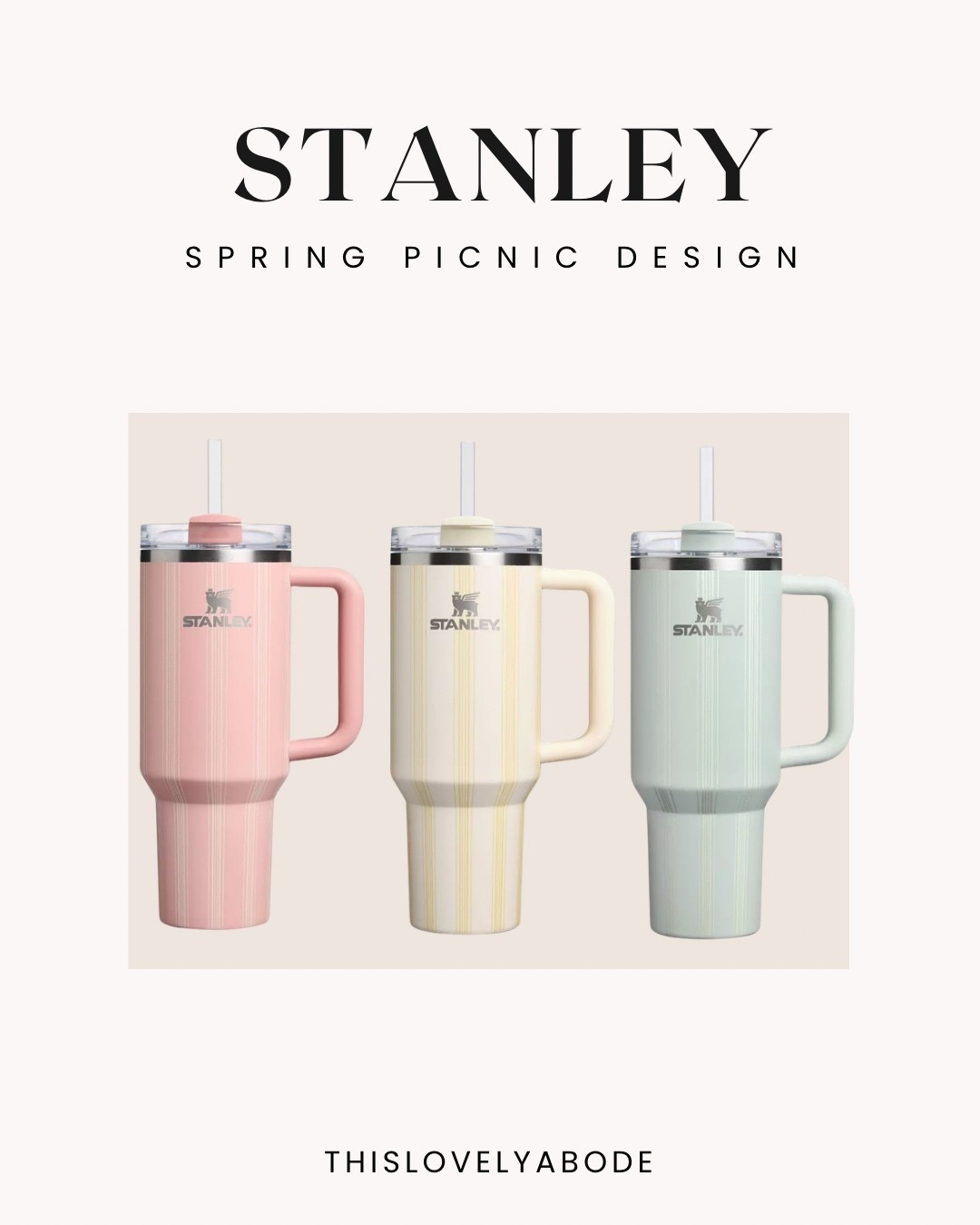 How pretty are these new Stanley spring picnic design? Love these colors! 
#stanley #waterbottle 


#LTKfitnessgoals #LTKSeasonal