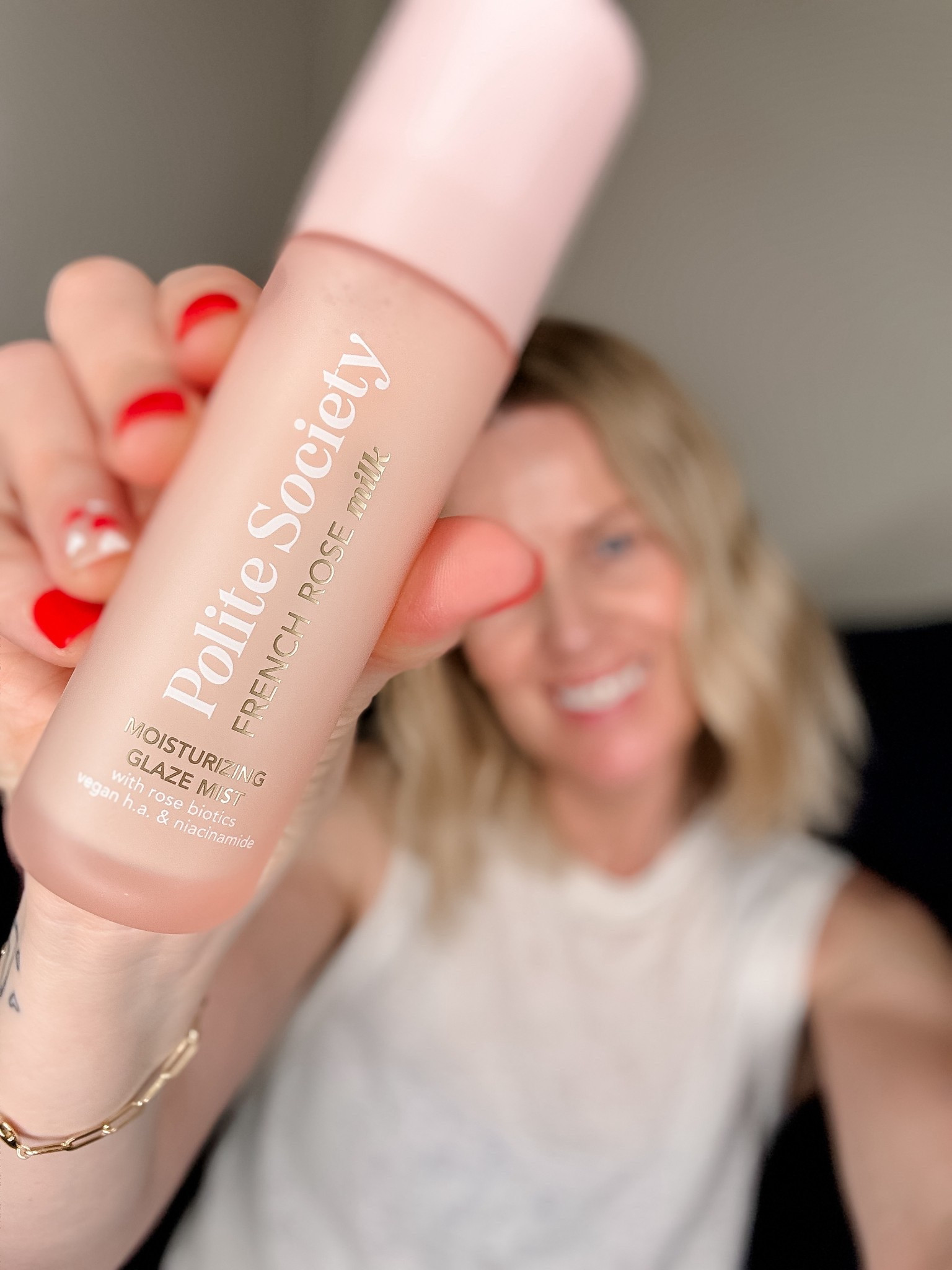 Yes, I’m obsessed! Smells like fresh roses, feels super light, and makes my skin look instantly dewy—not greasy. I use it to prep, set, and refresh all day, and my makeup just looks better every time. If you are searching for a skincare product to help with hydration, glassy skin & a way to refresh your makeup throughout the day, this is it! 🙌🏻 

@Polite Society #politesocietybeauty

#LTKBeauty #LTKselfcare #LTKmorningroutine