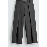 Zara - Pinstripe Pleated Pants - Gray - 30 (Us 30) - Man | Zara US