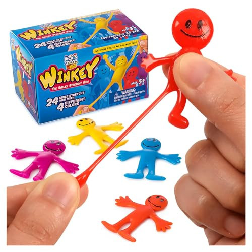 Pick A Toy Stretchy Happy Man Sticky Toy for Kids Party Favors: Bendy Toys Set of 24 - Perfect Stretchy Toys and Small Prizes for Goody Bag Stuffers, Easter Egg Fillers | Amazon (US)