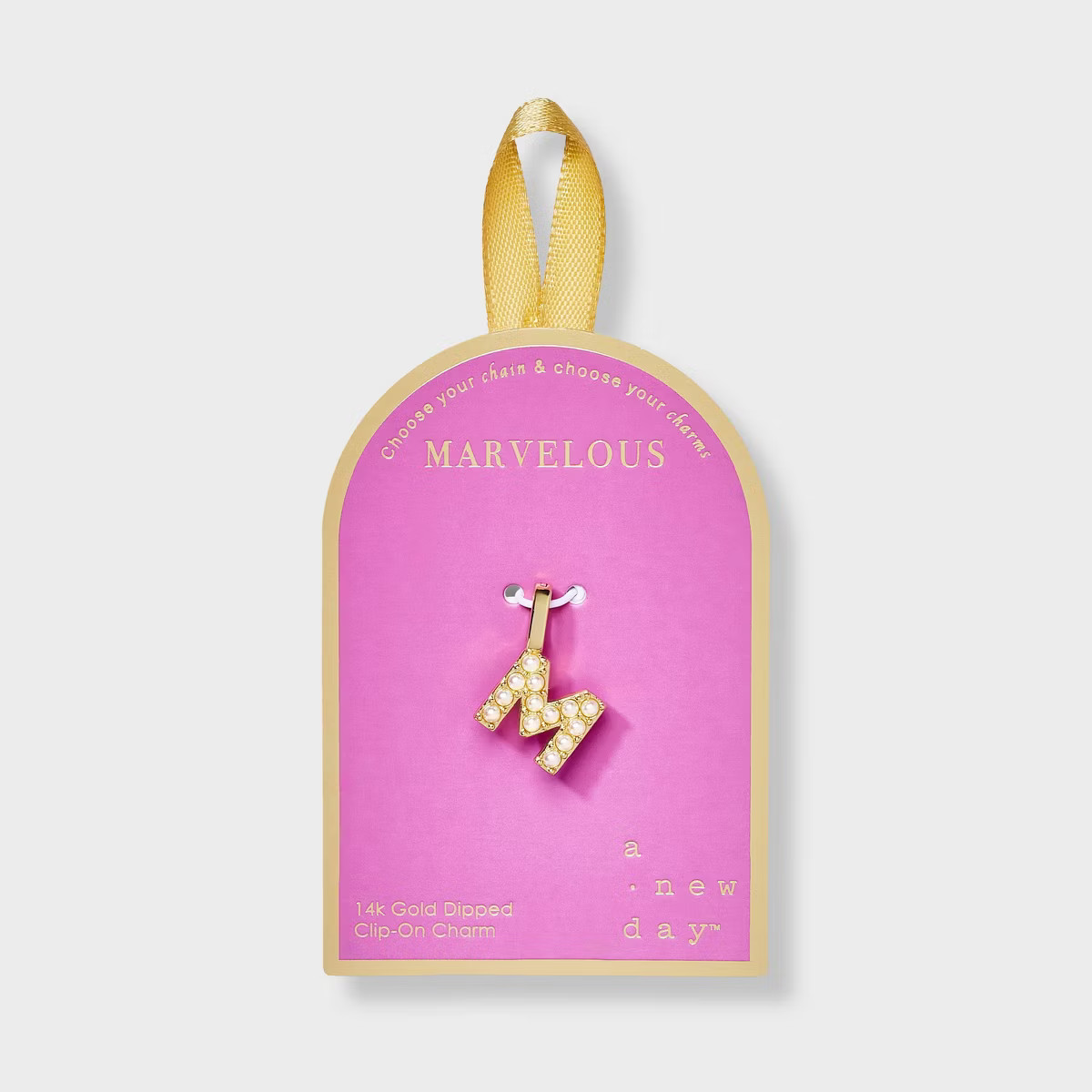 14K Gold Dipped Pearl "M" Letter Charm - A New Day™ Gold | Target