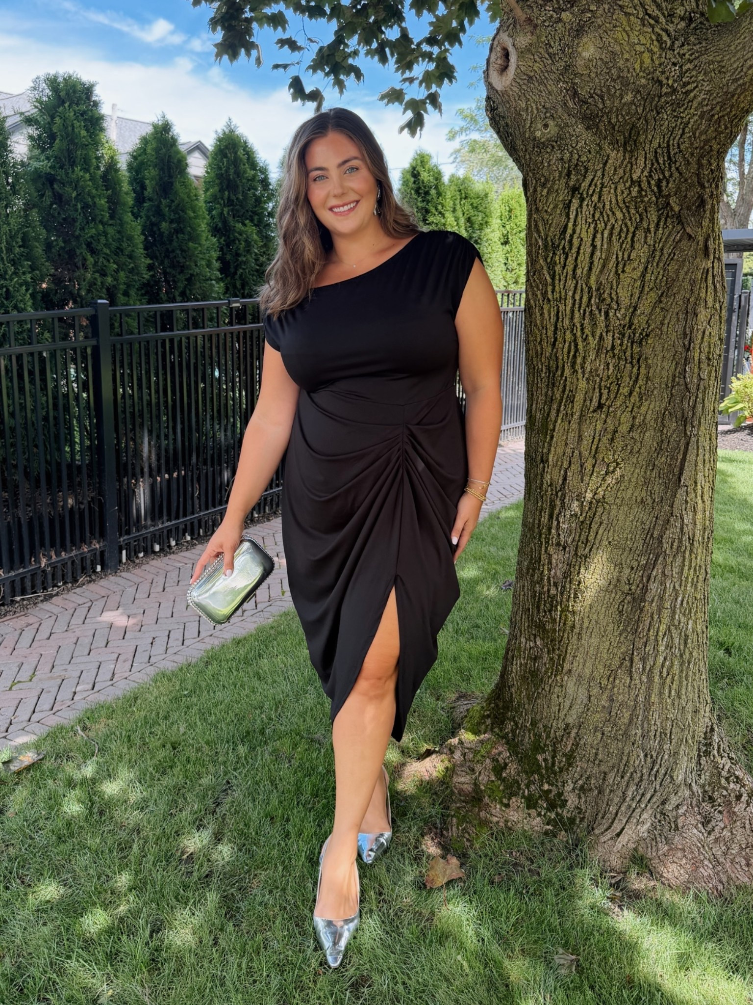Fall wedding guest dress outfit- plus size dress - wearing size XXL Plus, sharing standard size dress too!

#LTKSeasonal #LTKPlusSize #LTKWedding