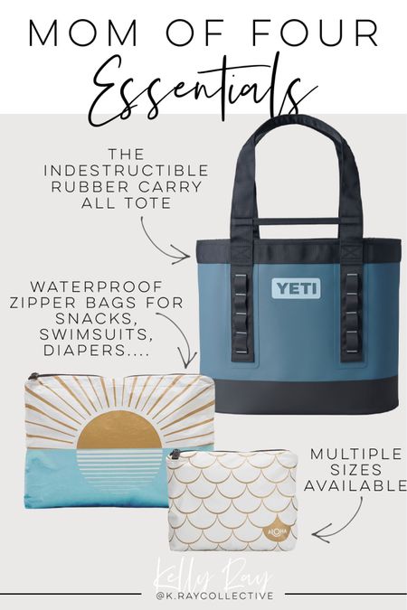 
As a mom of four there are quite a few products I have come to rely on to help maintain the chaos of my four boys. This yeti carrier tote is basically indestructible and fits at least four sets of cleats and shinguards along with extra clothes and diapers and wipes for the baby. I bring it everywhere with me and I pack all the supplies in these amazing waterproof zipper bags. They come in three different sizes as well as tons of prints. 

Mom essentials, mom favorites, the every day tote, mom tote, mom gear 

#LTKunder100 #LTKfamily #LTKitbag