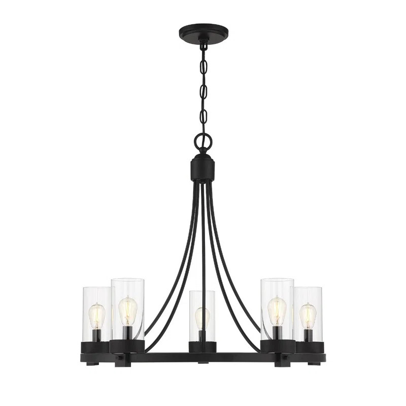 Laurie 5 - Light Dimmable Wagon Wheel Chandelier | Wayfair North America