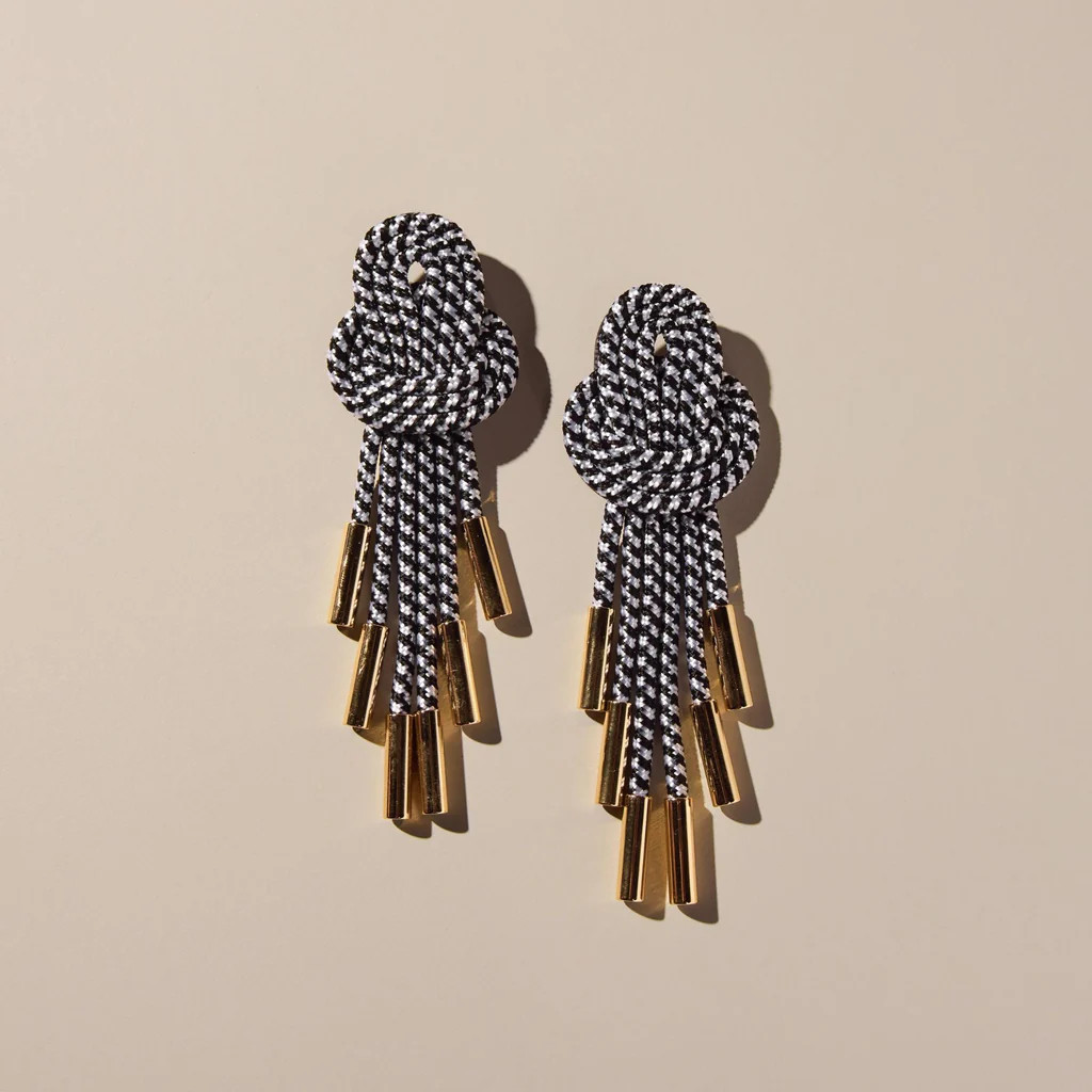 Denali Cord Statement Earring | Nickel and Suede
