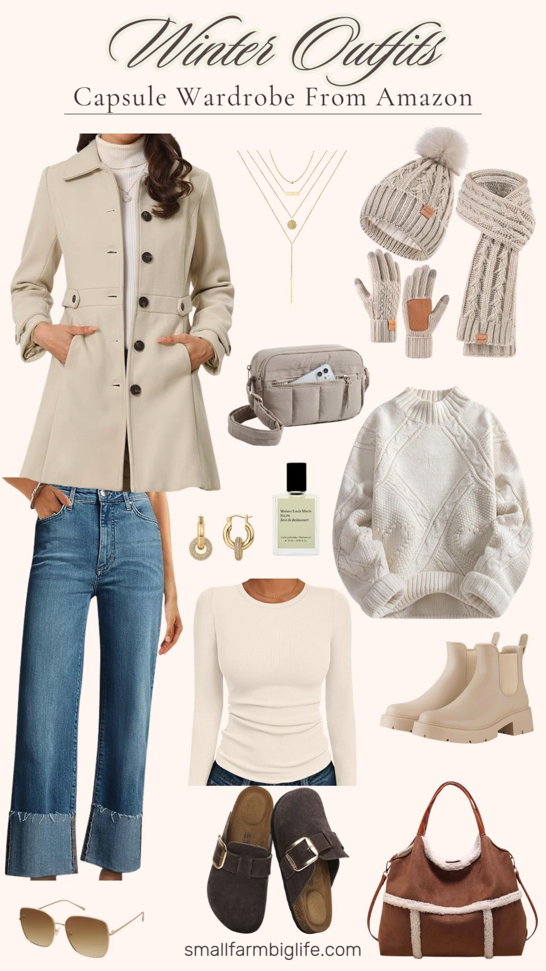A soft neutral winter capsule from Amazon 🤍 Cozy layers, wide leg denim, and chic accessories that mix and match effortlessly for polished winter outfits all season long. 

 #LTKOver40 #LTKFindsUnder50