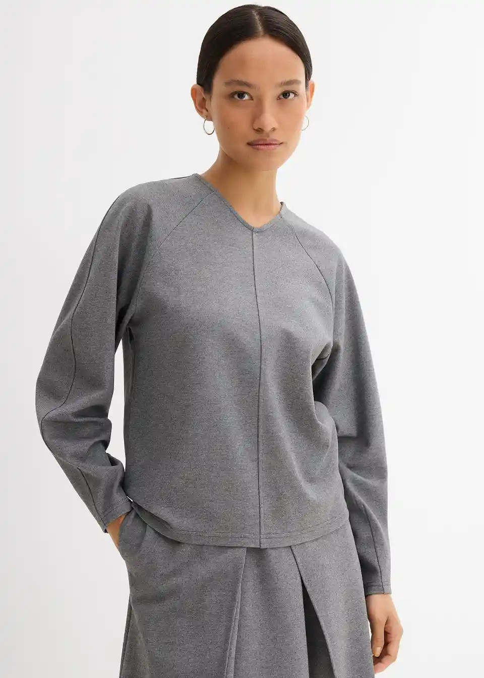 Langarmshirt aus bequemen Punto di Roma | Bonprix DE