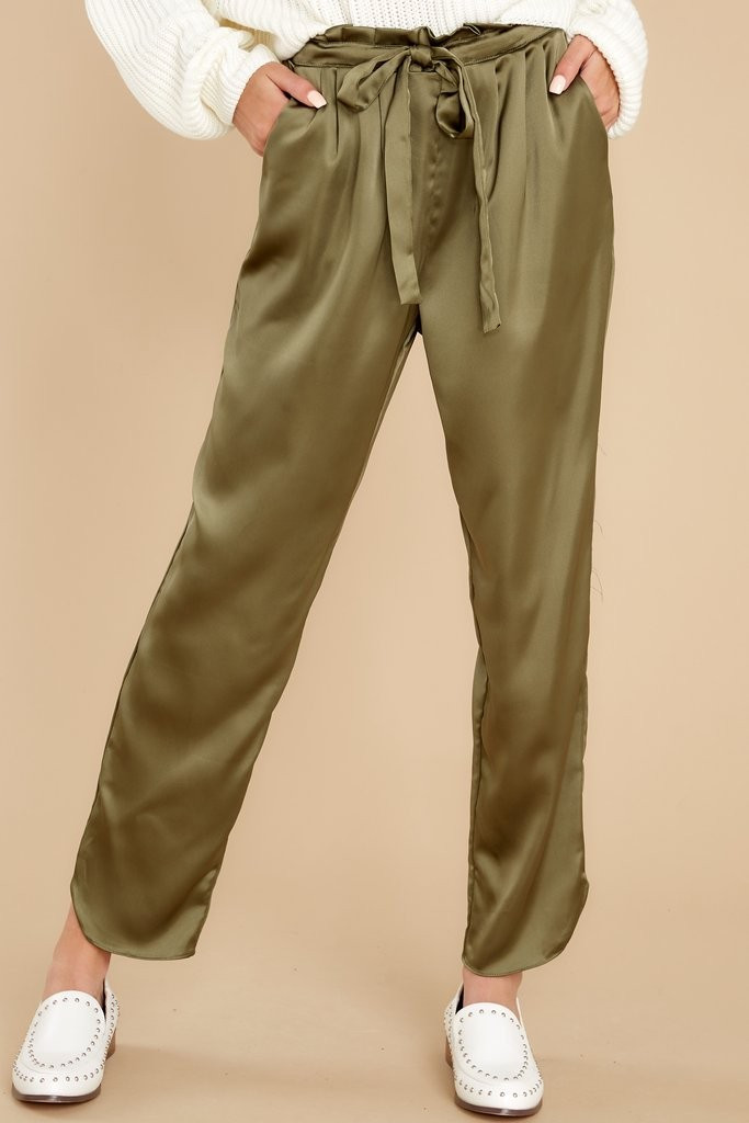 Go Glam Olive Pants | Red Dress 