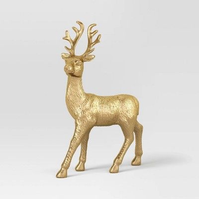 12.5" Metallic Plastic Standing Deer Animal Christmas Figurine - Wondershop™ Gold | Target