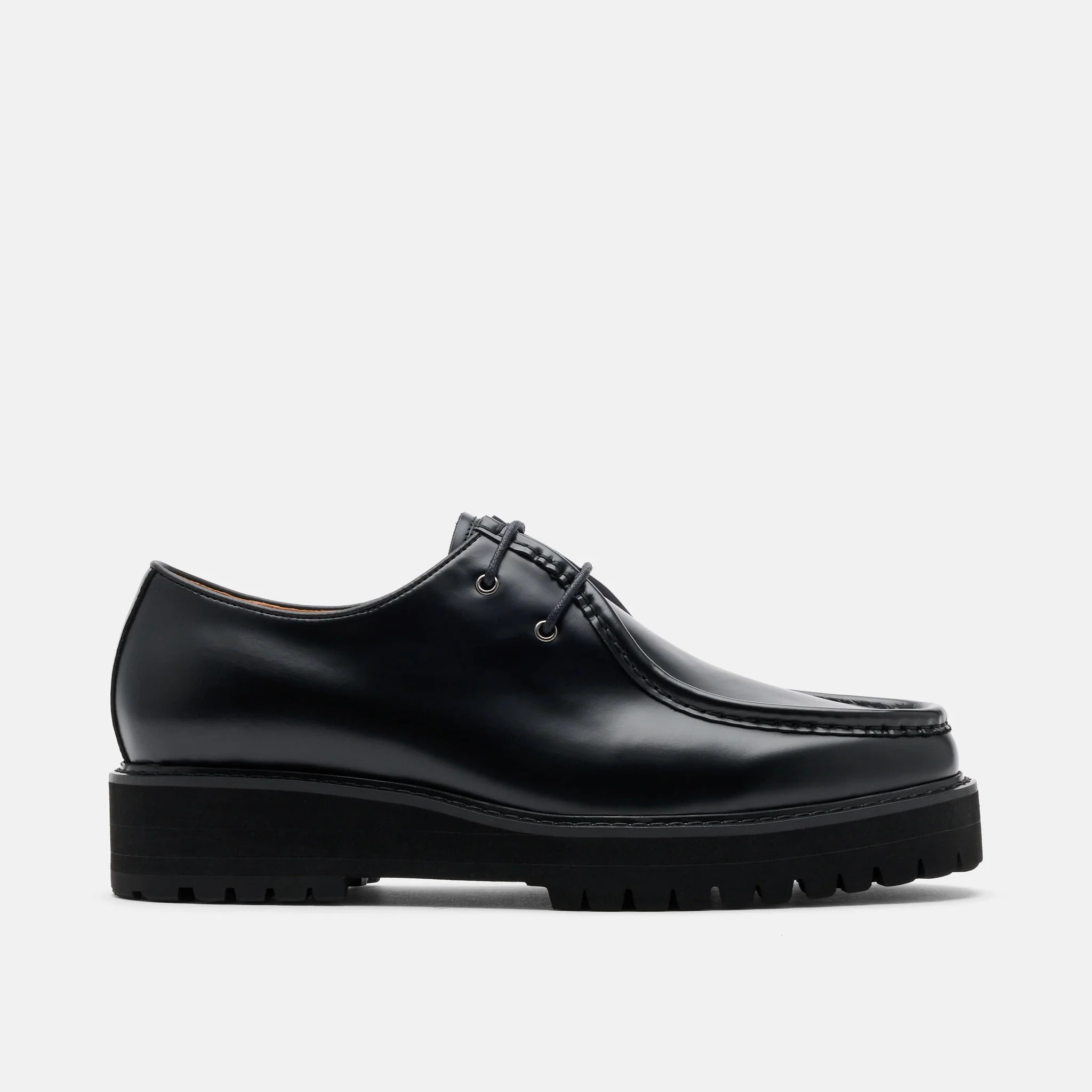 Montana Black Leather Moc Toe Derbys | Marc Nolan