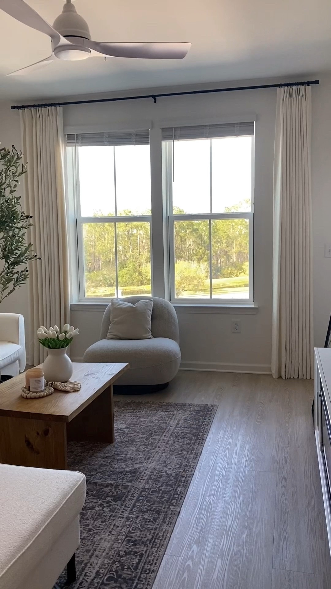 Perfectas! Twopages web: Linen Drape Pleated : color Ivory white 1908-2. Pinch Pleat. Single panel (50” width x102” length). Room darkening 70% cotton. 2 panels. Memory shape. 

Amz black rings hook and Target threshold curtain Rod - 120”. 

#LTKHome #LTKWatchNow #LTKFestival