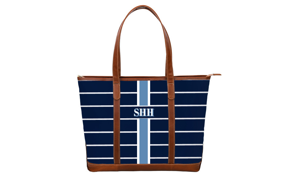Tilly Trolley Sleeve Tote - Monogram Stripe | Barrington Gifts