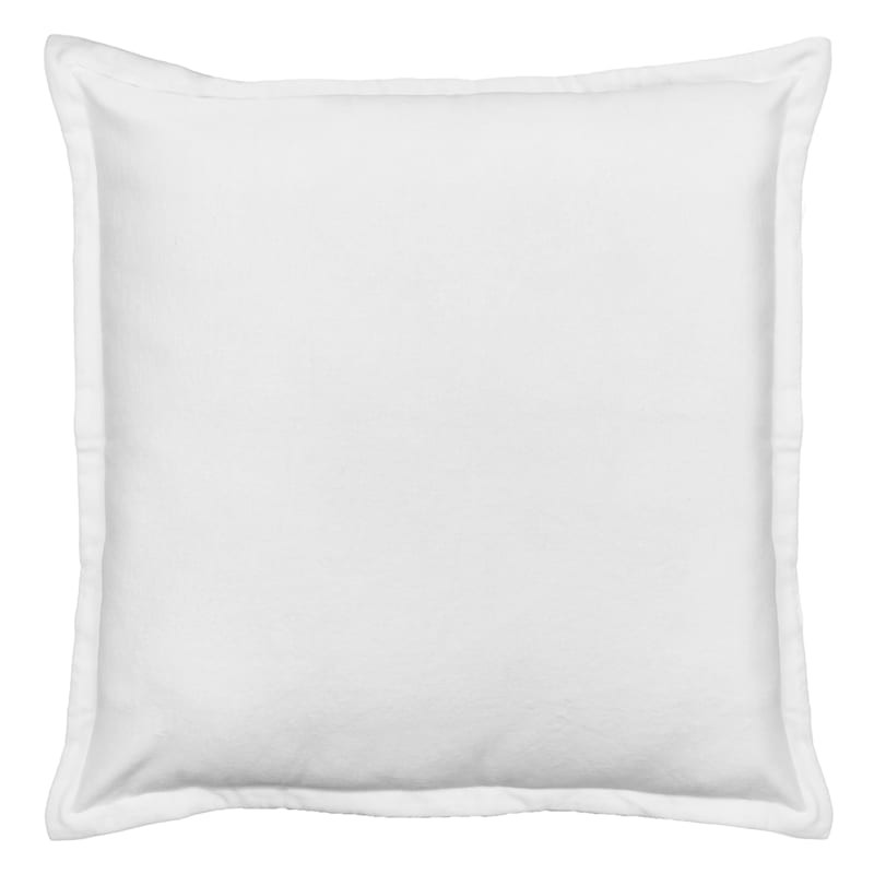 White Cotton Velvet Euro Throw Pillow, 24" | At Home