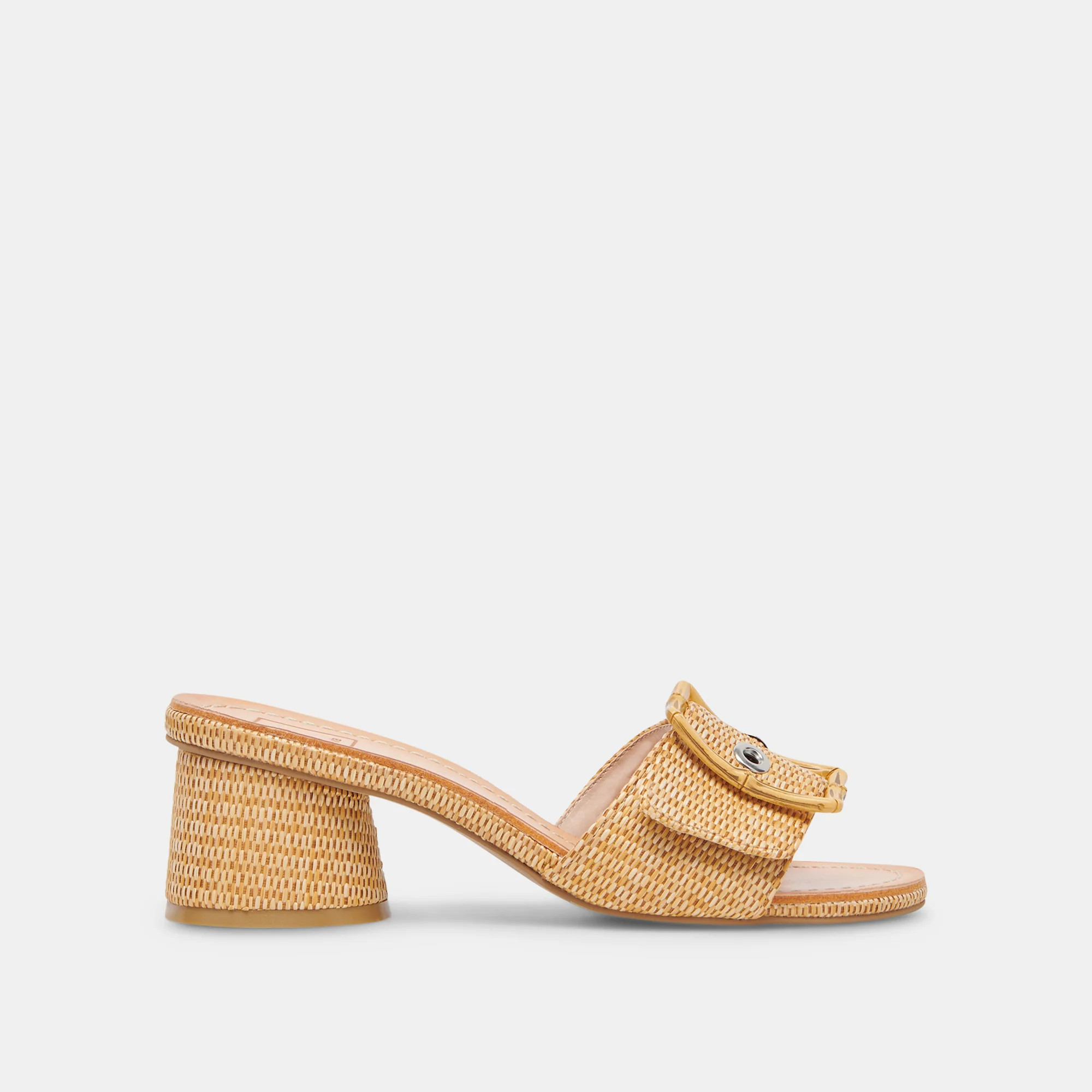 Lucey Heels Warm Natural Raffia | DolceVita.com