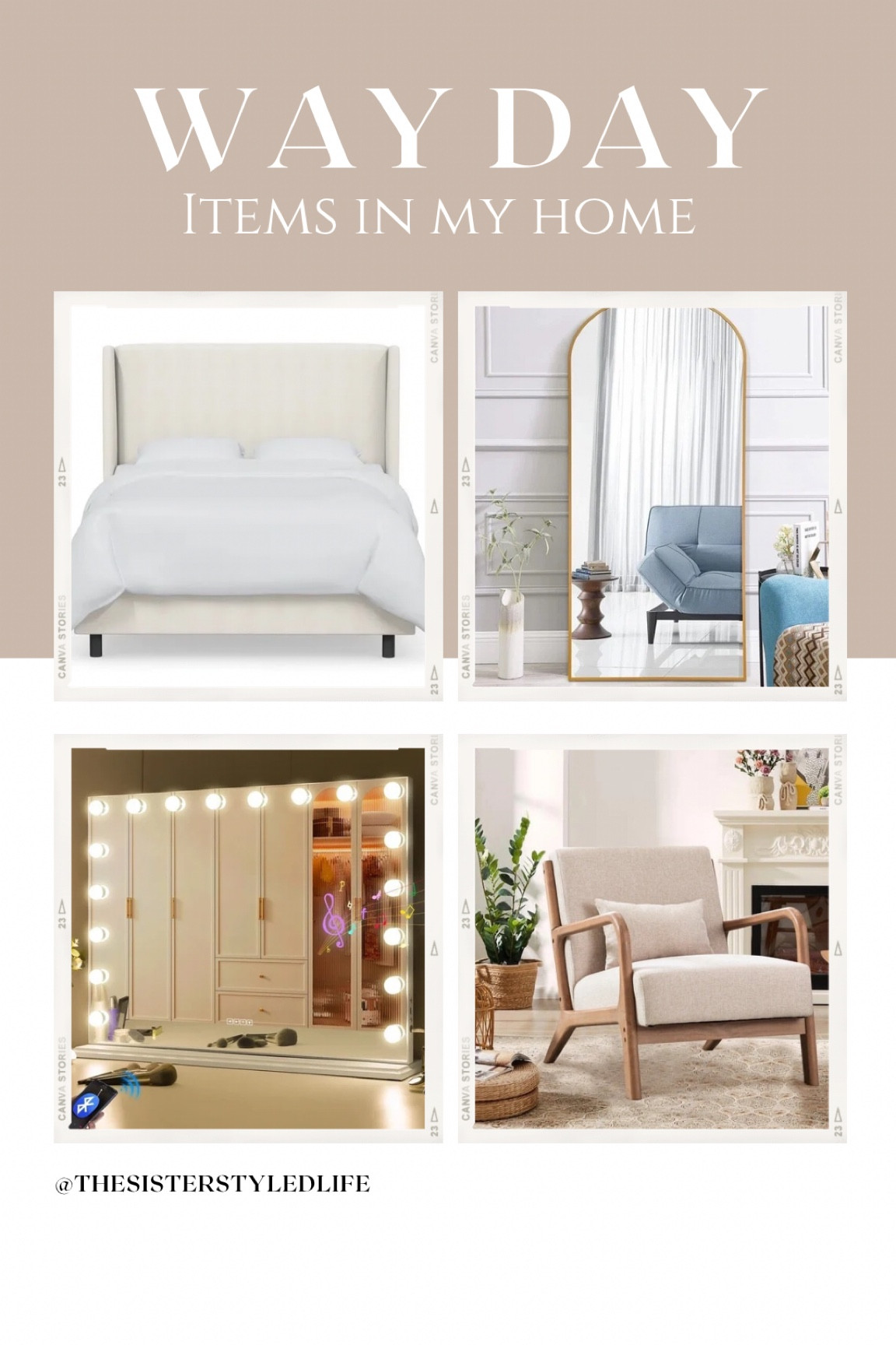 On Sale through tomorrow 5/6! 
Wayfair, way day sale, home, bed, standing arched mirror, vanity lighted mirror, accent chair, neutral

#LTKsalealert #LTKhome #LTKover40