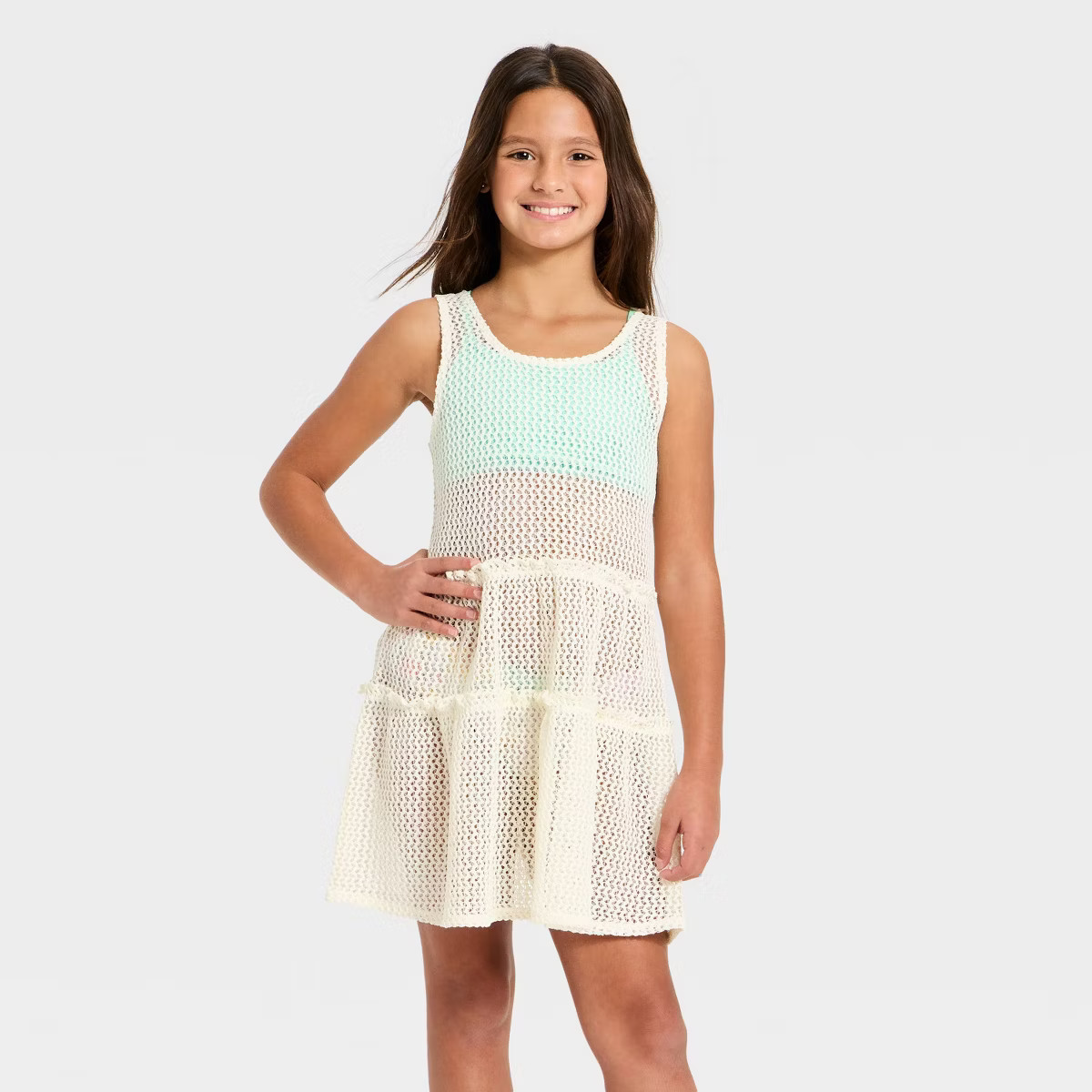 Girls' Top Tier Crochet Cover-Up Dress - Cat & Jack™ | Target
