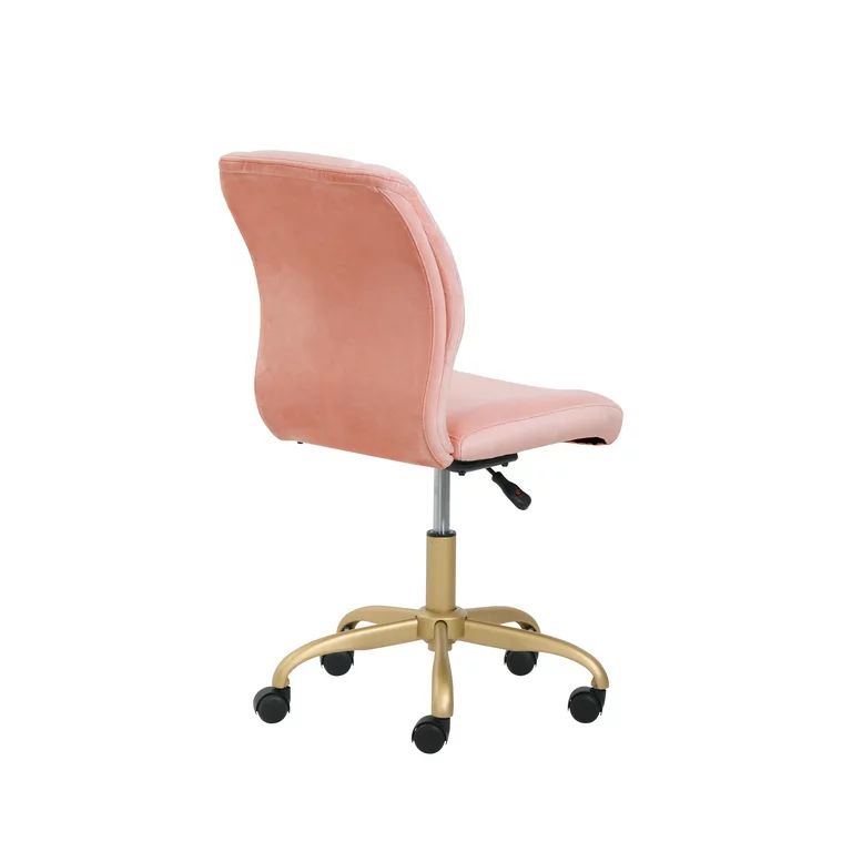 Mainstays Plush Velvet Office Chair, Pearl Blush - Walmart.com | Walmart (US)