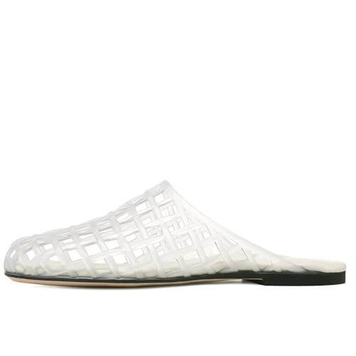 Amazon.com | Molozoey Clear Jelly Shoes for Women Slip on Jelly Mesh Slides Comfortable Closed To... | Amazon (US)