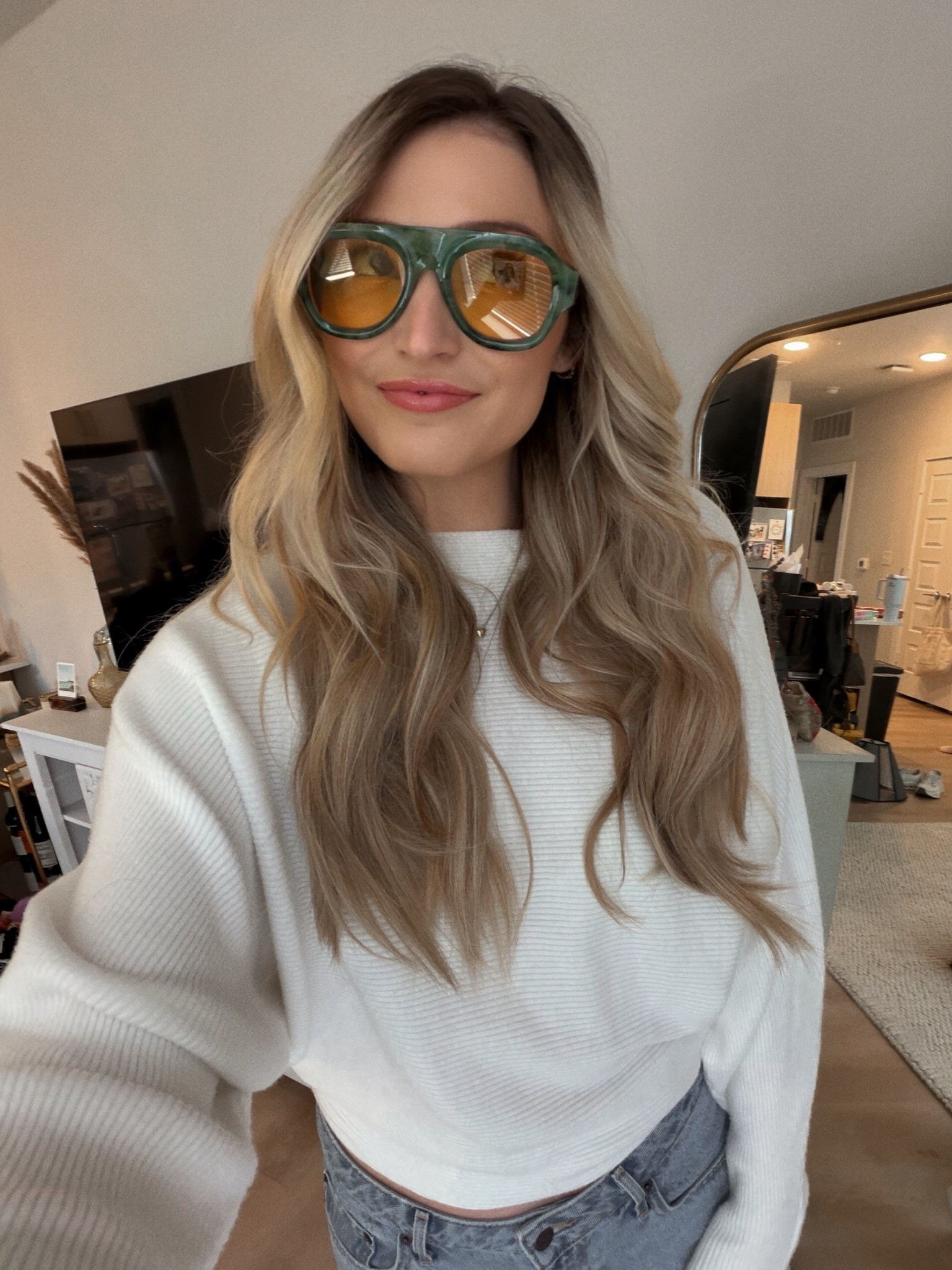 Cuteee sunglasses & spring outfit finds!
St. Patrick’s day outfit. Including relaxed comfy sweater. Spring outfit 
#amazon #levis #veja #spring

#LTKootd #LTKgrwm #LTKdayinmylife