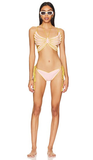 Crochet Butterfly Halter Bikini Set in Pearl Blush | Revolve Clothing (Global)