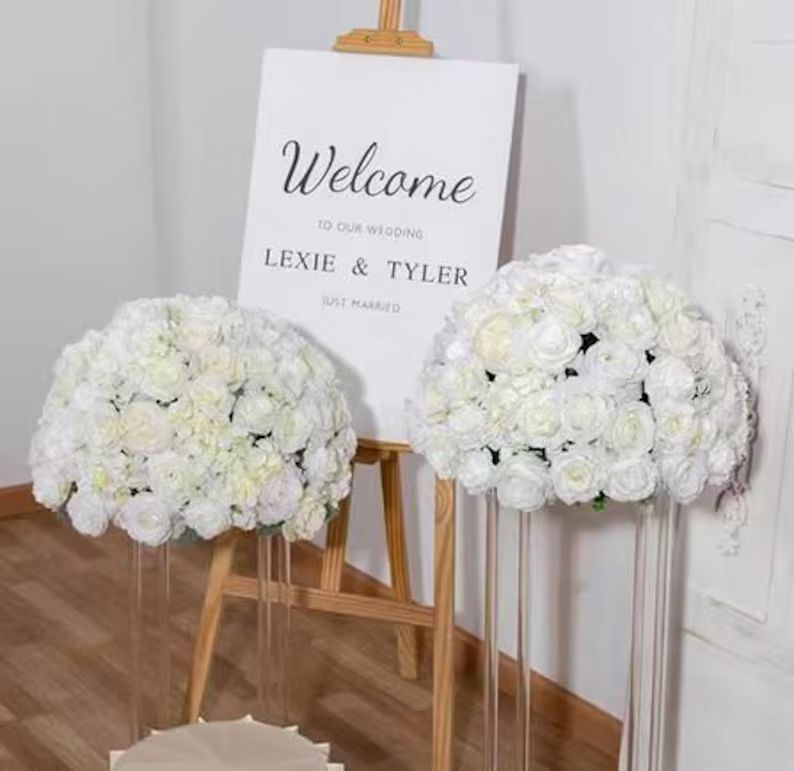 Baby's Breath Flower Ball White Rose Flower Ball Table Centrepiece Floral Ball Table Flower Ball ... | Etsy (US)