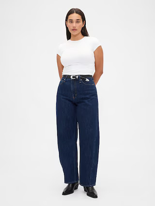 Curvy High Rise Barrel Jeans | Gap (US)