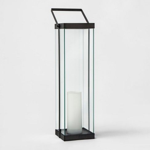 Modern Battery Operated Metal Glass Lantern - Project 62™ | Target