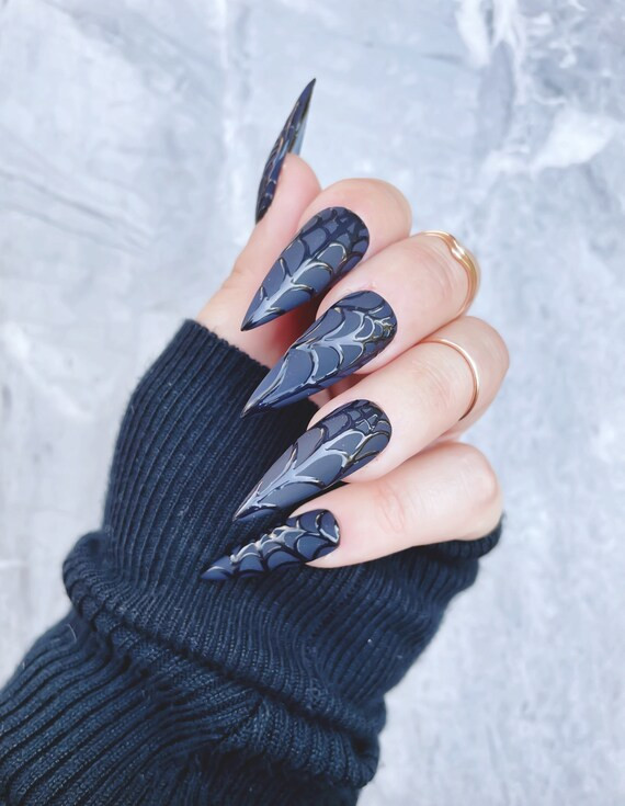 WEDNESDAY  Spiderweb Spooky Halloween Goth Trendy Press on - Etsy | Etsy (US)