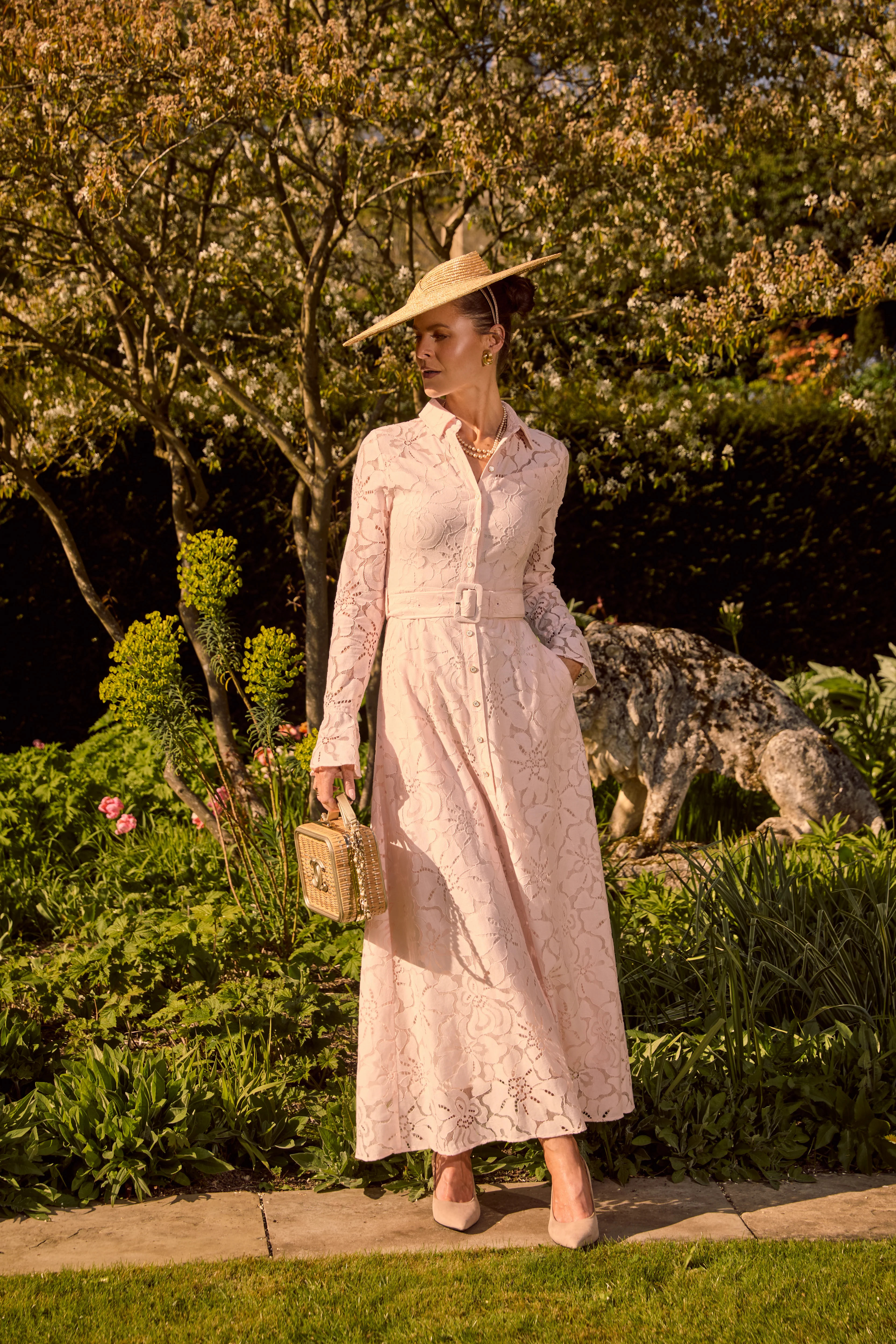 Annabel Lace Dress (Blush) | Holland Cooper