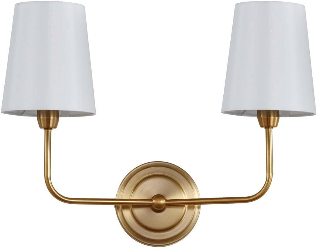 Safavieh Lighting Ezra Brass Gold 2-Light Wall Sconce (LED Bulbs Included) | Amazon (US)