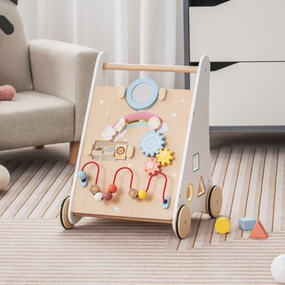 Infans Wooden Baby Walker Baby Activity Center with Mirror Shape Sorter for 1+ Year Old | Target
