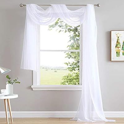 NICETOWN Sheer Curtains Panels 216 - Home Decoration Sheer Voile Bed Canopy Scarf Valance for Wed... | Amazon (US)