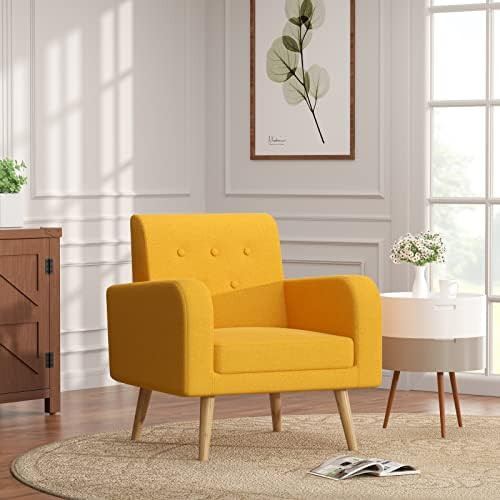 Cozy Castle Accent Chairs, Upholstered Mid-Century Modern Accent Chair, Comfortable Fabric Armcha... | Amazon (US)