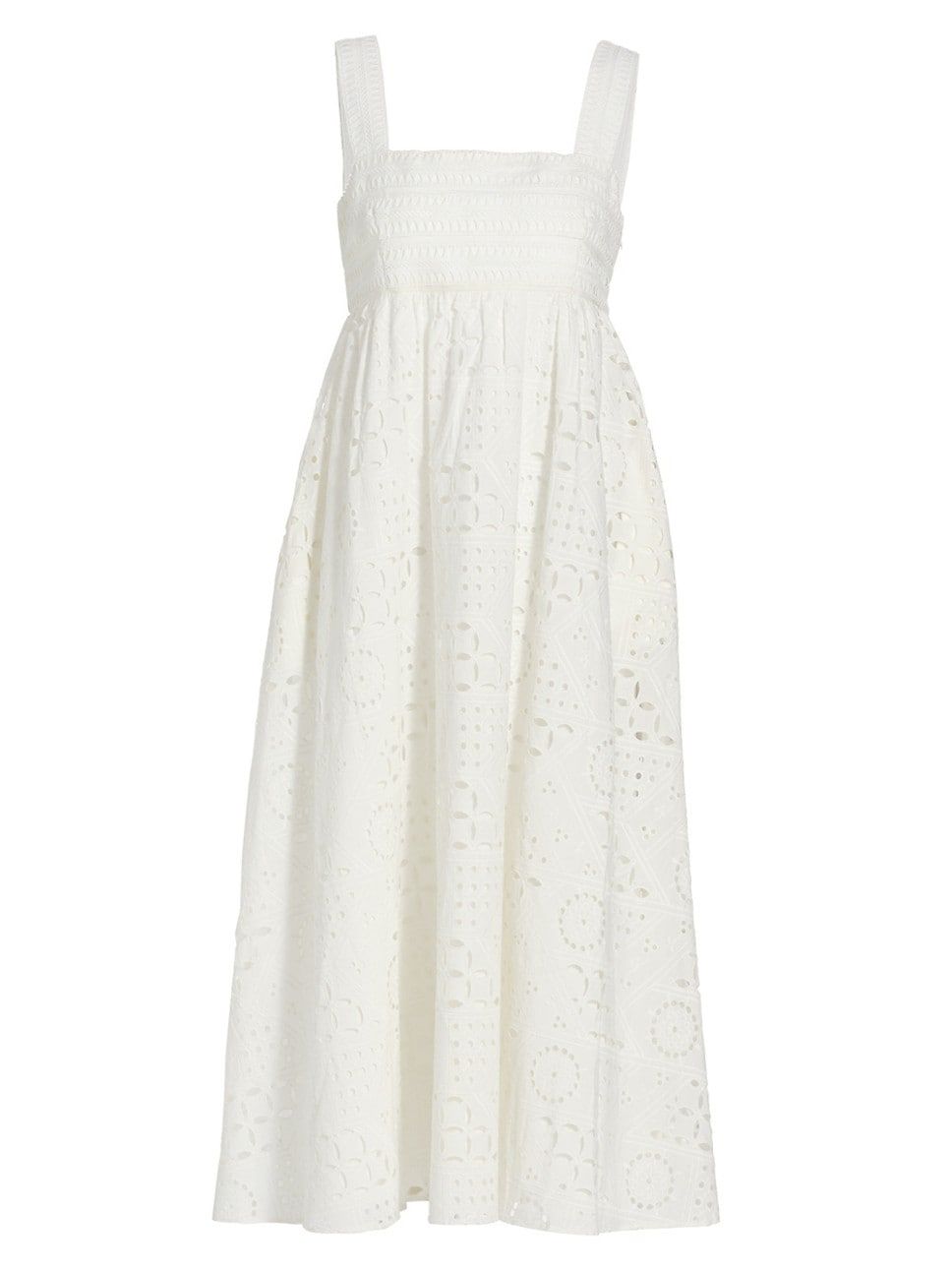 Eyelet Cotton Midi-Dress | Saks Fifth Avenue