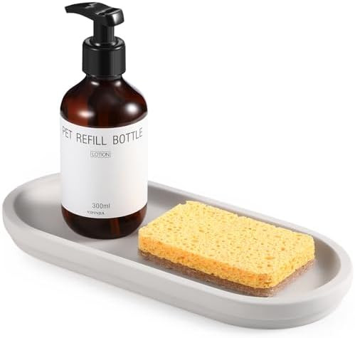 Diatomaceous Earth Sink Caddy, Instant Dry Bathroom Kitchen Sink Organizer, Minimalist Water Abso... | Amazon (US)