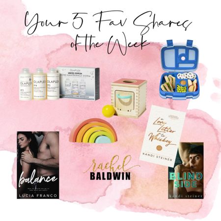 ✨YOUR✨ 5 fav shares of the week 👇 
◾️Olaplex Bond Maintenance Set (currently on sale!)
◾️Lovevery toys at Target
◾️Bentgo kids lunch box (currently on sale!)
◾️Kandi Steiner book sale on Amazon
◾️Balance by Lucia Franco

#LTKunder50 #LTKkids #LTKsalealert