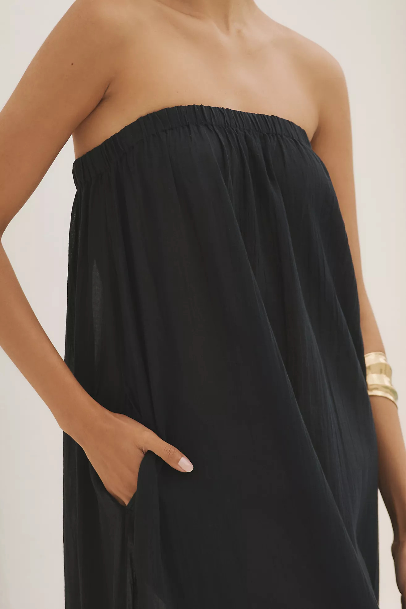 By Anthropologie Strapless Gauze Maxi Dress | Anthropologie (US)