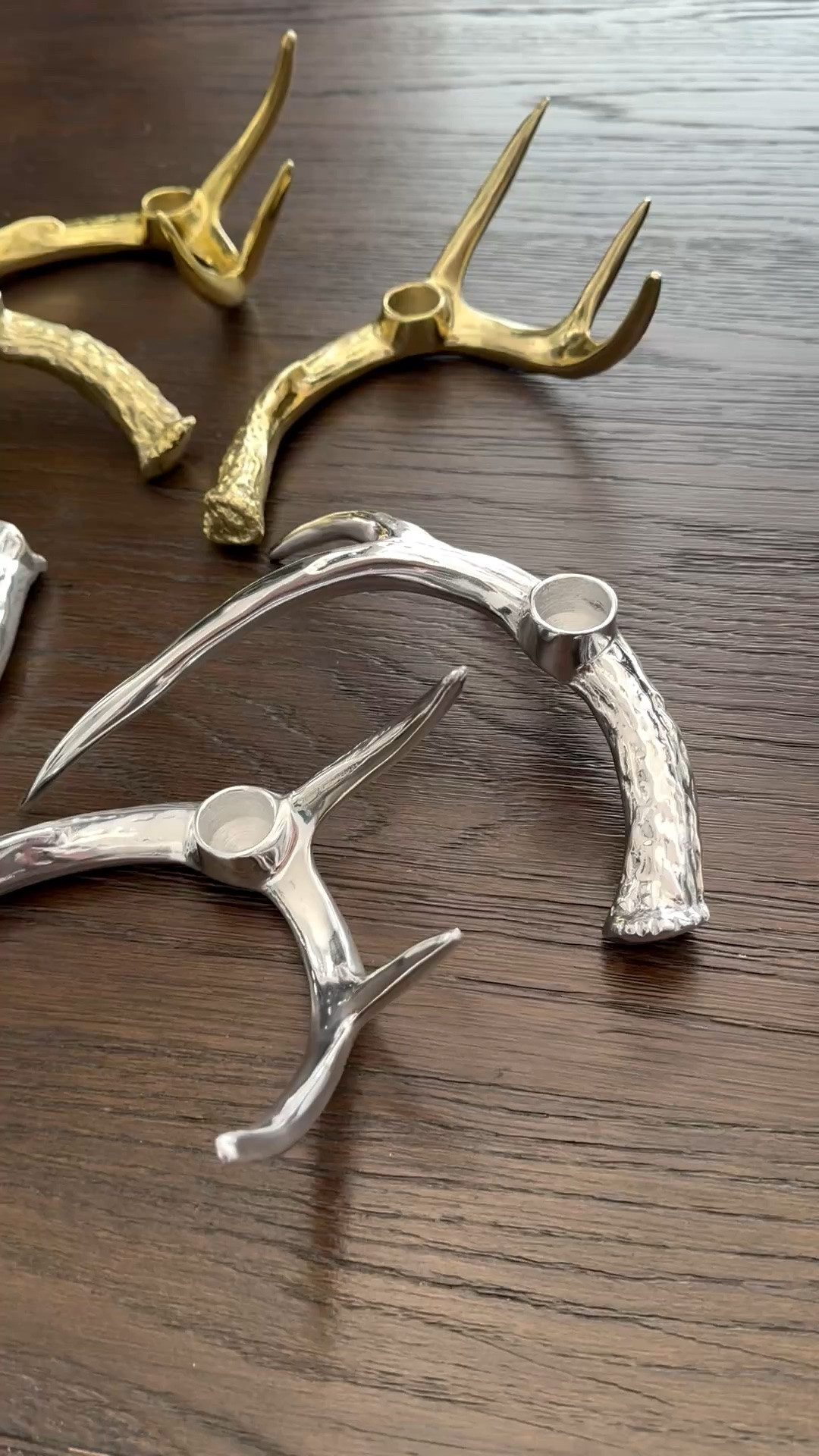 Gorgeous set of 3 antler taper candle holders! They come in gold and silver🤍 use my code ET10 to save 10%

#LTKHome