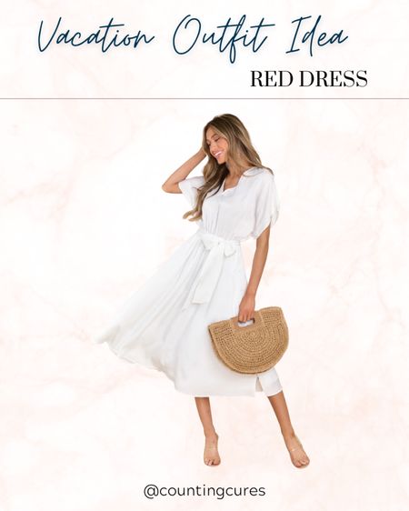 Cute and flowy white dress for your next vacation!

#vacationoutfit #mididress #outfitidea #springdress

#LTKU #LTKSeasonal #LTKstyletip