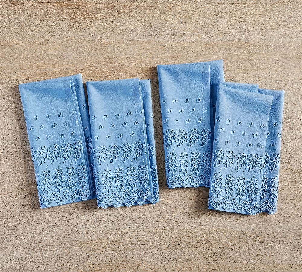 Eyelet Organic Cotton Napkins - Set of 4 | Pottery Barn (US)
