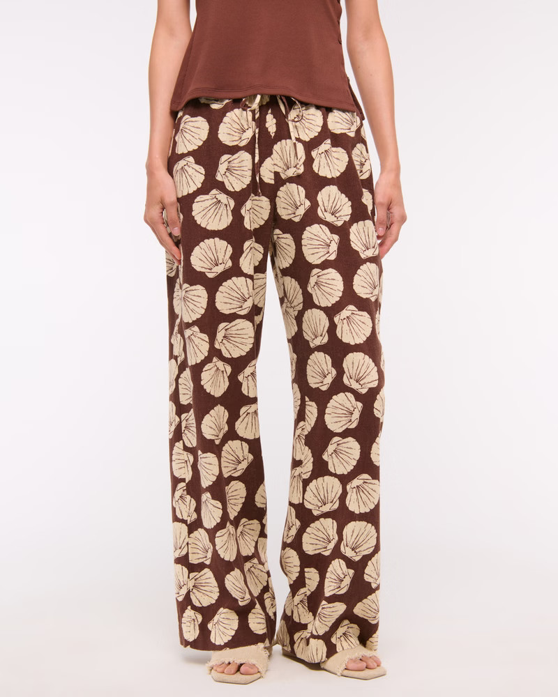 Linen-Blend Pull-On Pant | Abercrombie & Fitch (US)