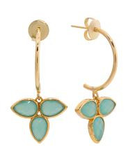 Made In India 18kt Gold Plated Chalcedony Earrings | TJ Maxx