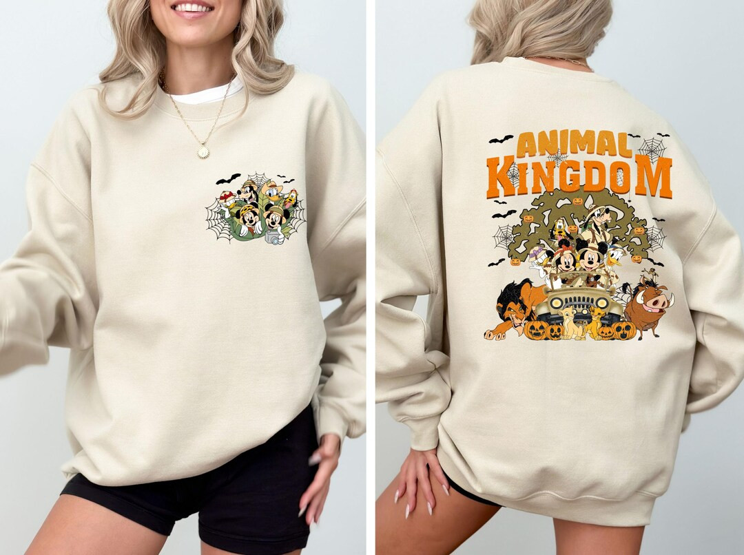Mickey and Friends Safari Sweatshirt, Disney Halloween Animal Kingdom Sweatshirt, Magic Kingdom S... | Etsy (US)