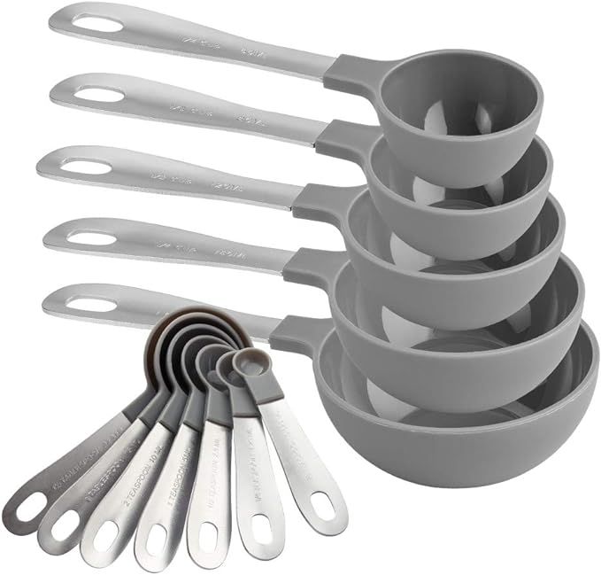 COOK WITH COLOR 12 PC Measuring Cups and Measuring Spoon Set, Stainless Steel Handles, Nesting Ki... | Amazon (US)